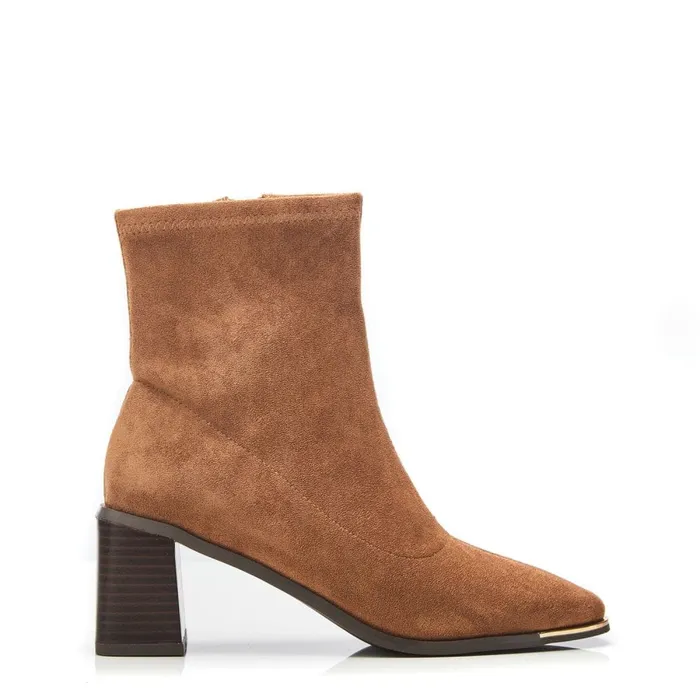 Heeled And Wedge Boots Women Moda In Pelle Loni Tan Alcantara