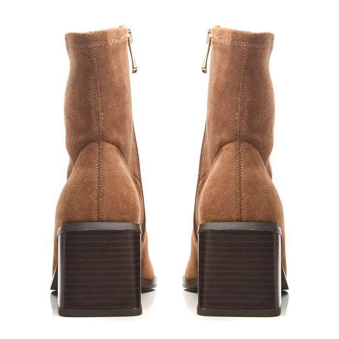 Heeled And Wedge Boots Women Moda In Pelle Loni Tan Alcantara