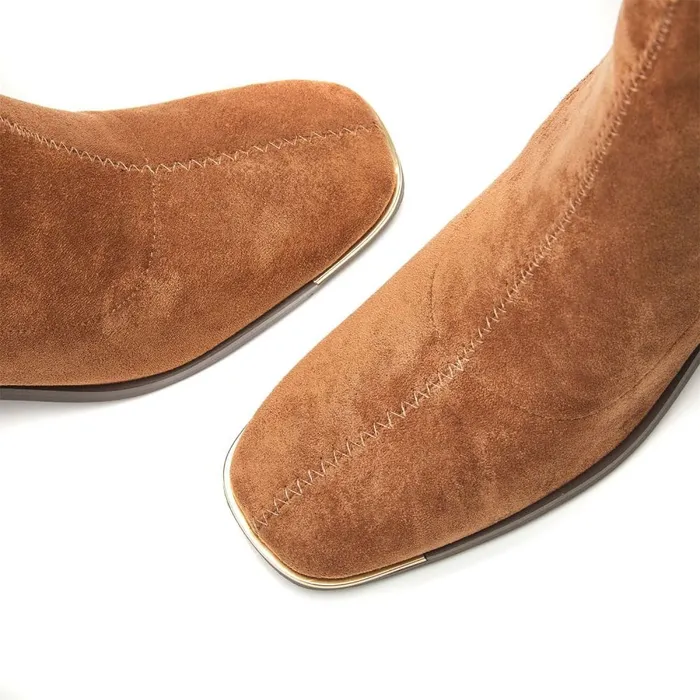 Heeled And Wedge Boots Women Moda In Pelle Loni Tan Alcantara
