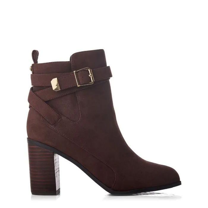 Heeled And Wedge Boots Women Moda In Pelle Marilena Dark Brown Alcantara