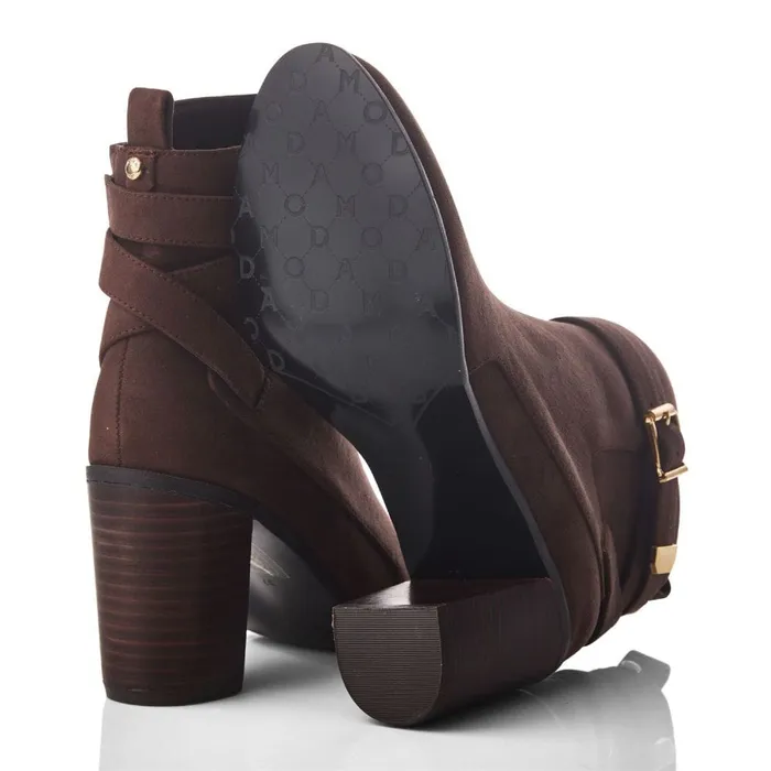 Heeled And Wedge Boots Women Moda In Pelle Marilena Dark Brown Alcantara