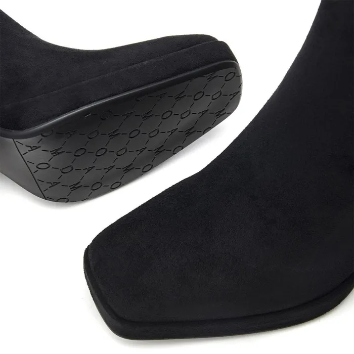 Heeled And Wedge Boots Women Moda In Pelle Marrienne Black Alcantara