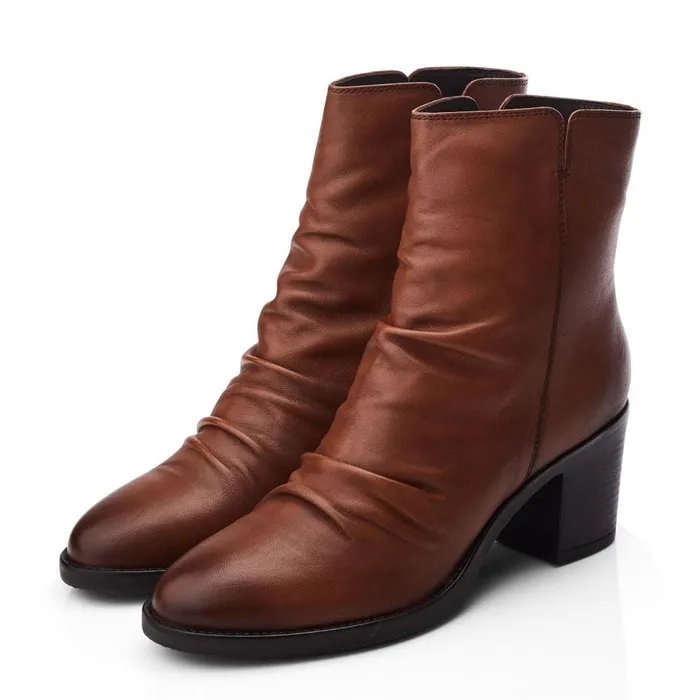 Heeled And Wedge Boots Women Moda In Pelle Noula Tan Leather