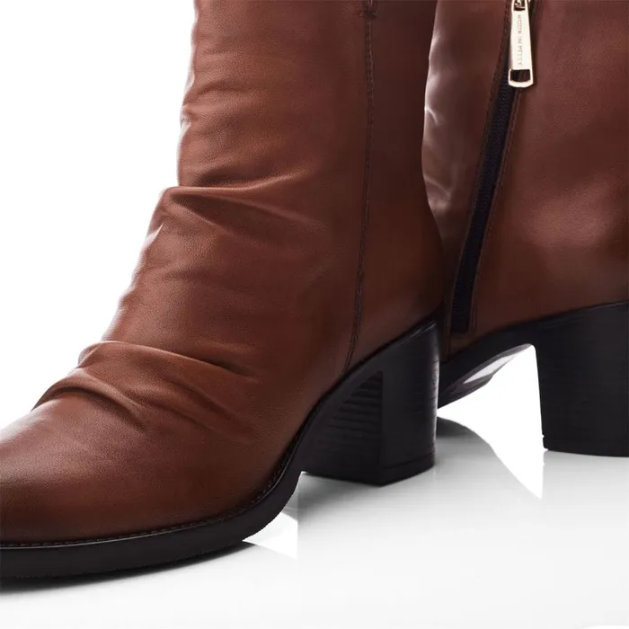 Heeled And Wedge Boots Women Moda In Pelle Noula Tan Leather