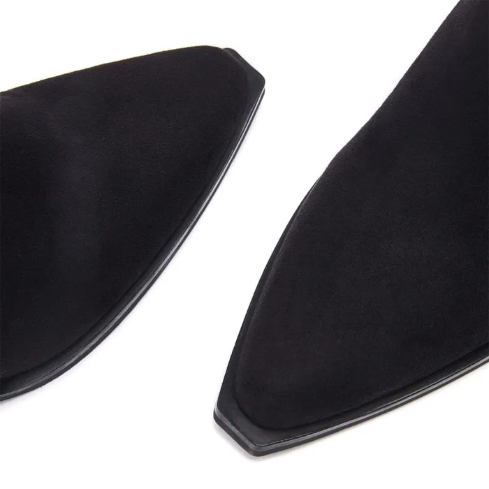Heeled And Wedge Boots Women Moda In Pelle Penza Black Alcantara