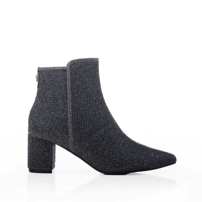 Heeled And Wedge Boots Women Moda In Pelle Xiomara Pewter Textile