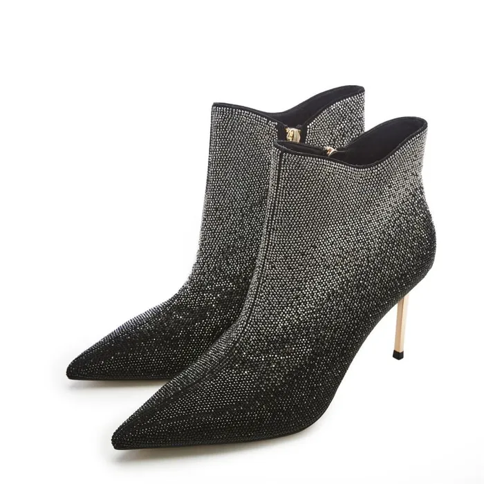 Heeled And Wedge Boots Women Moda In Pelle Yazmine Black Suede