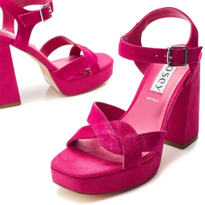Heeled Sandals Women Moda In Pelle Bsoleful BFunsi Fuschia Suede