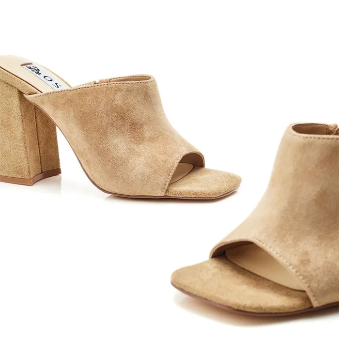 Heeled Sandals Women Moda In Pelle Bsoleful BLoki Beige Suede