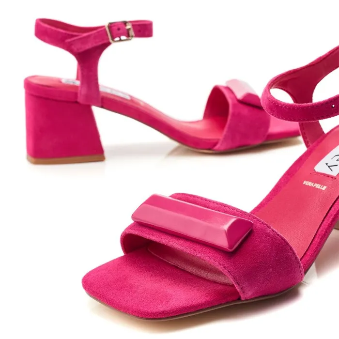 Heeled Sandals Women Moda In Pelle Bsoleful BSurrey Fuschia Suede