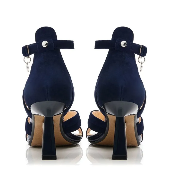 Heeled Sandals Women Moda In Pelle Livelia Navy Suede