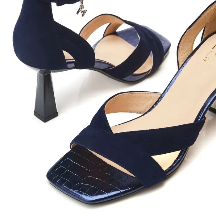 Heeled Sandals Women Moda In Pelle Livelia Navy Suede