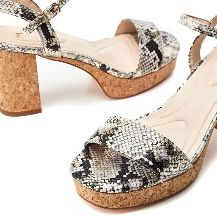 Heeled Sandals Women Moda In Pelle Lysha Natural 8211 Gold Snake Print