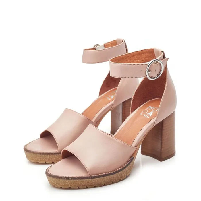 Heeled Sandals Women Moda In Pelle Margie Cameo Leather