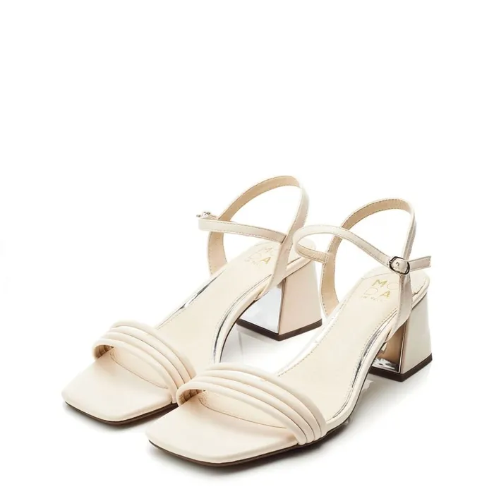 Heeled Sandals Women Moda In Pelle Mayra Off White Porvair