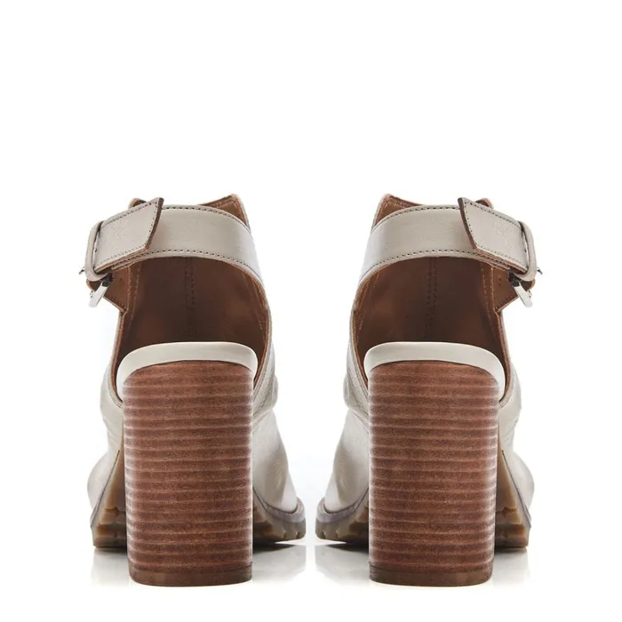 Heeled Sandals Women Moda In Pelle Mirianne Taupe Leather