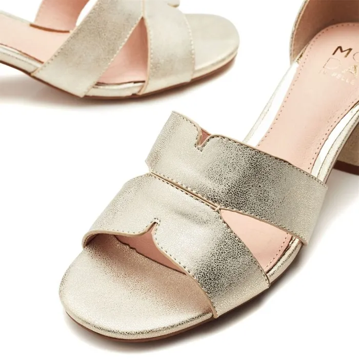 Heeled Sandals Women Moda In Pelle Nafiah Gold Porvair