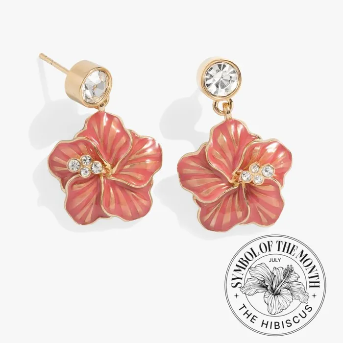 Hibiscus Drop Earrings Gold Women Alex And Ani Earrings