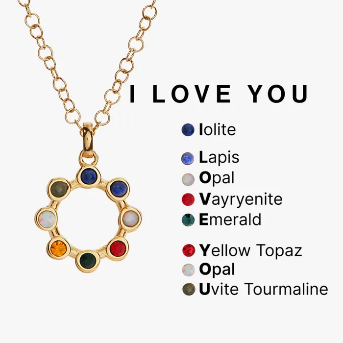 Hidden Message 039I Love You039 Crystal Necklace Stainless Steel Gold Women Alex And Ani Anniversary Hidden Message 039I Love You039 Crystal Necklace Stainless Steel Gold Women Alex And Ani Anniversary