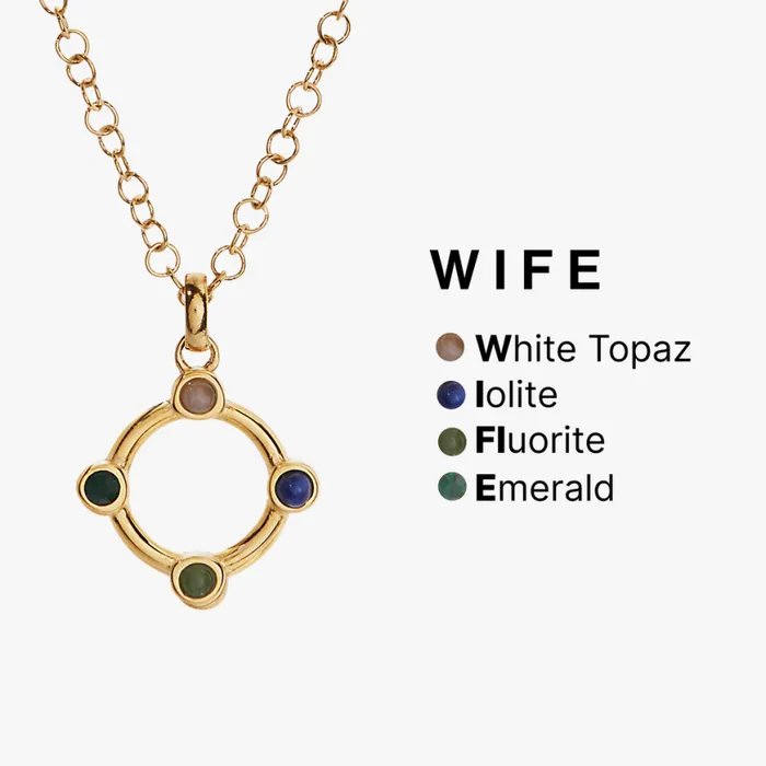 Hidden Message 039Wife039 Crystal Necklace Stainless Steel Gold Women Alex And Ani Necklaces Hidden Message 039Wife039 Crystal Necklace Stainless Steel Gold Women Alex And Ani Necklaces