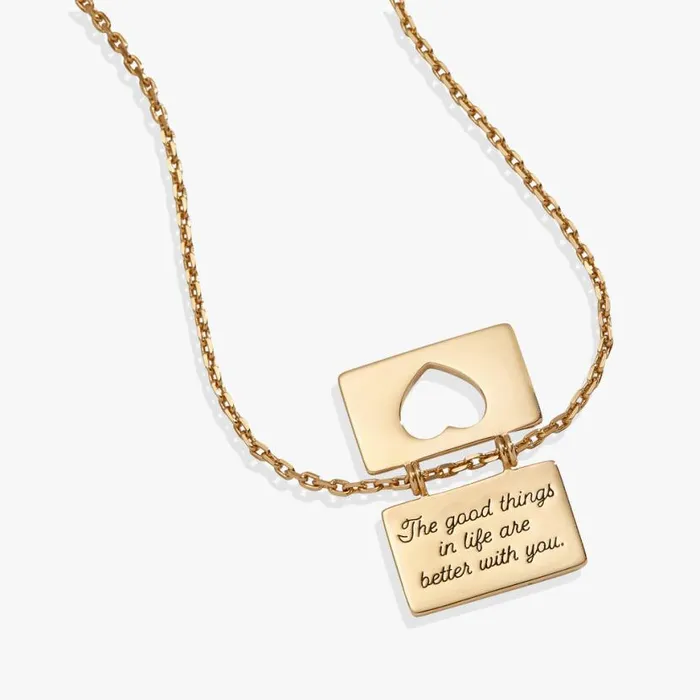 Hidden Message Heart Affirmation Necklace Gold Women Alex And Ani Love