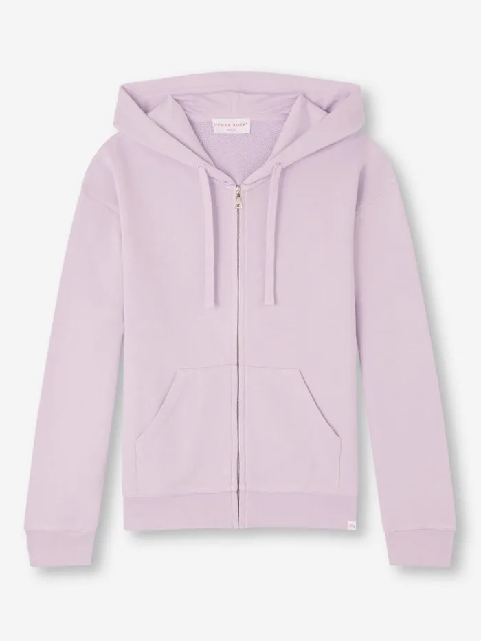 Hoodies Women Derek Rose Hoodie Quinn Cotton Modal Lilac