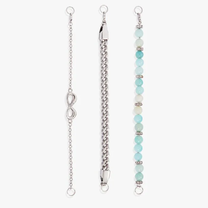 Infinity Stranded Bracelet Set Stainless Steel Silver Women Alex And Ani Balance Harmony