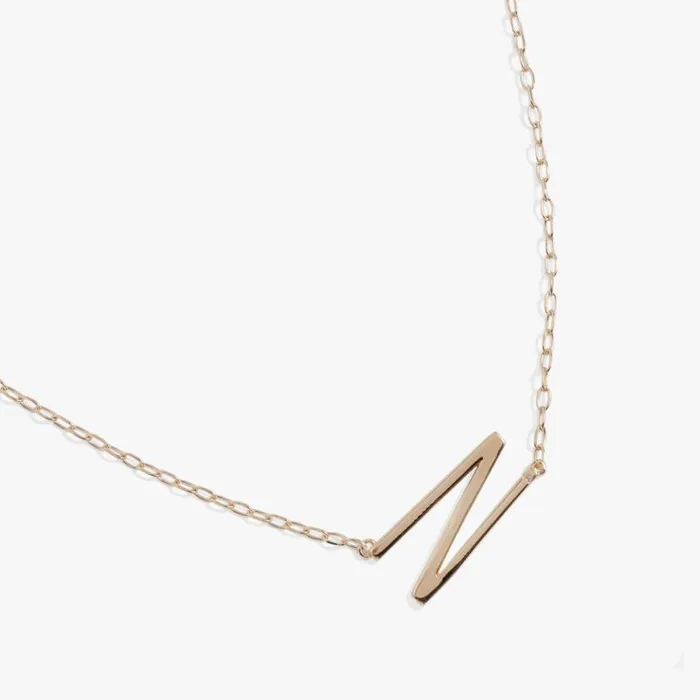 Initial N Precious Elongated Necklace 14kt Gold Over 925 Sterling Silver Women Alex And Ani Fine Jewelry