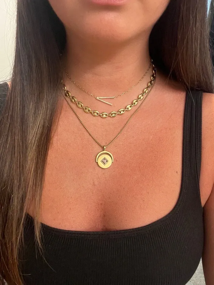 Initial V Precious Elongated Necklace 14kt Gold Over 925 Sterling Silver Women Alex And Ani Necklaces