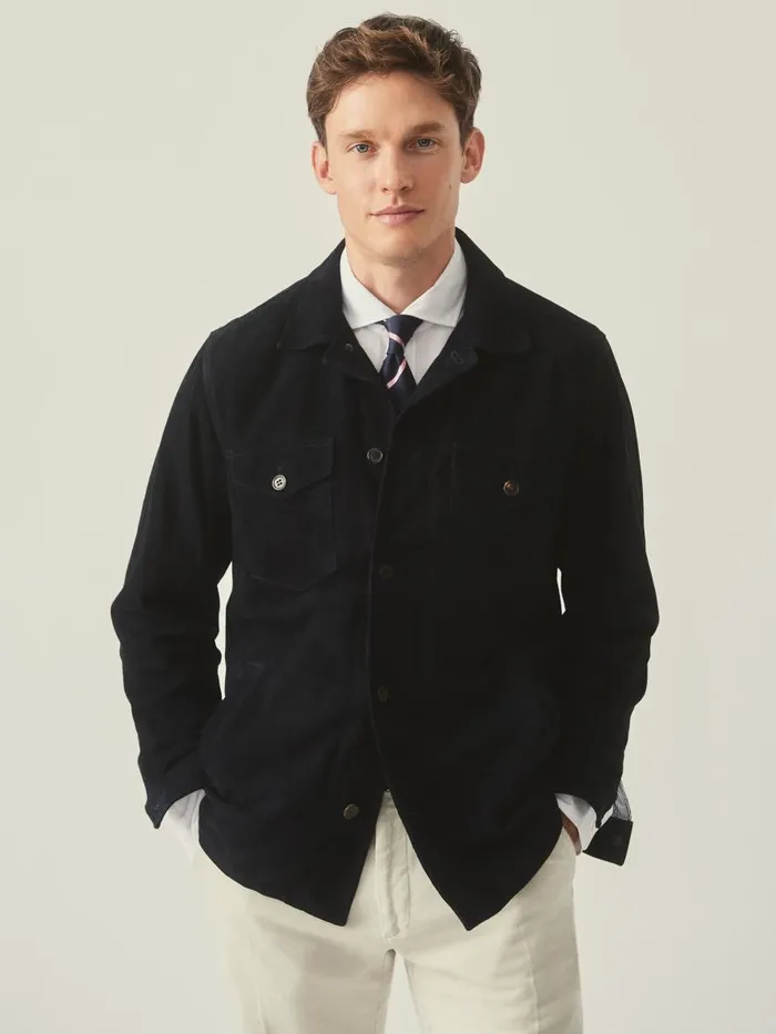 Jackets and Outerwear Men JMcLaughlin Fieldston Suede Jacket Navy Jackets and Outerwear Men JMcLaughlin Fieldston Suede Jacket Navy