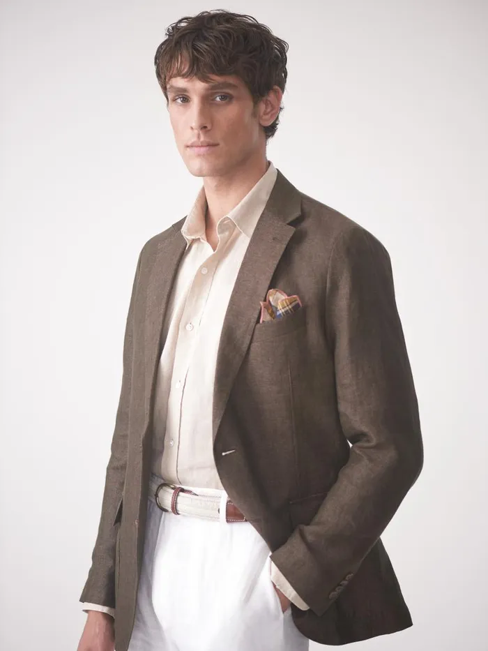 Jackets and Outerwear Men JMcLaughlin McCown Linen Sport Coat In Herringbone Brown Jackets and Outerwear Men JMcLaughlin McCown Linen Sport Coat In Herringbone Brown