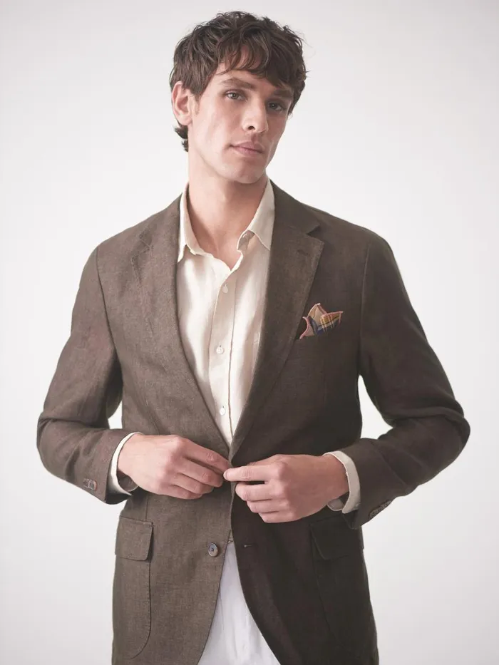 Jackets and Outerwear Men JMcLaughlin McCown Linen Sport Coat In Herringbone Brown Jackets and Outerwear Men JMcLaughlin McCown Linen Sport Coat In Herringbone Brown