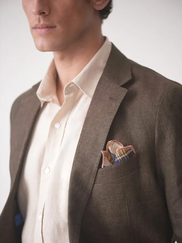 Jackets and Outerwear Men JMcLaughlin McCown Linen Sport Coat In Herringbone Brown Jackets and Outerwear Men JMcLaughlin McCown Linen Sport Coat In Herringbone Brown