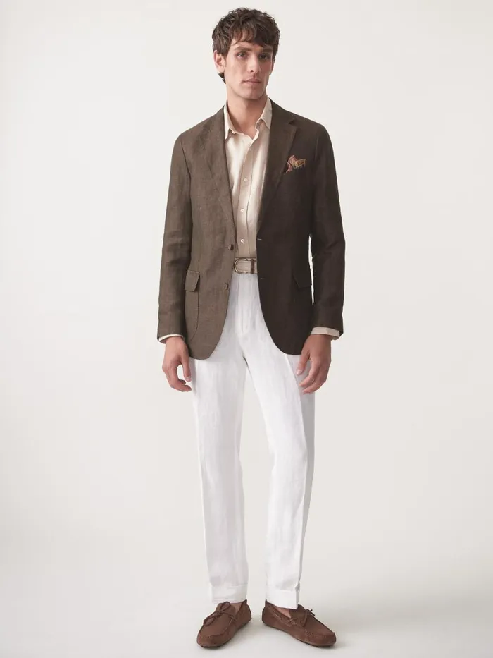 Jackets and Outerwear Men JMcLaughlin McCown Linen Sport Coat In Herringbone Brown Jackets and Outerwear Men JMcLaughlin McCown Linen Sport Coat In Herringbone Brown