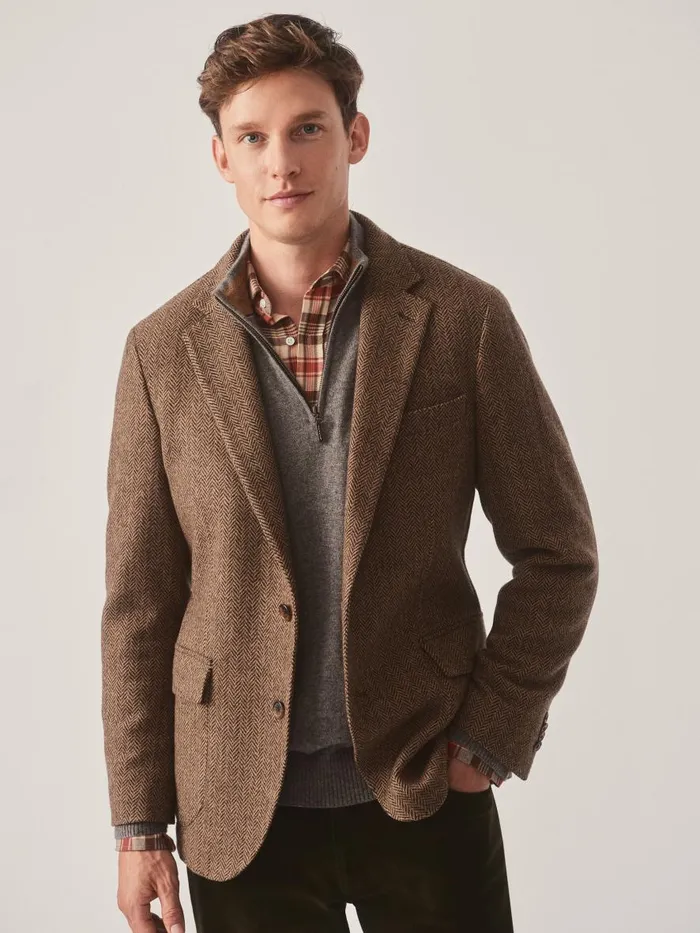 Jackets and Outerwear Men JMcLaughlin McCown Wool Sport Coat In Herringbone Beigebrown Jackets and Outerwear Men JMcLaughlin McCown Wool Sport Coat In Herringbone Beigebrown