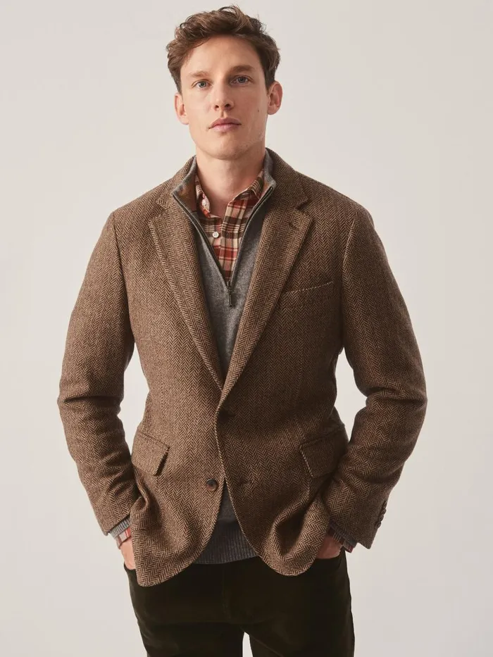 Jackets and Outerwear Men JMcLaughlin McCown Wool Sport Coat In Herringbone Beigebrown Jackets and Outerwear Men JMcLaughlin McCown Wool Sport Coat In Herringbone Beigebrown