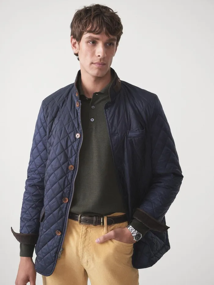 Jackets and Outerwear Men JMcLaughlin Upland Quilted Jacket Navy