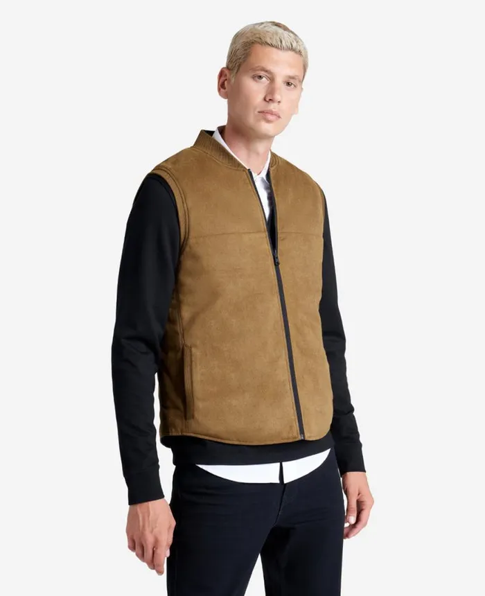 Jackets and Outerwear Men Kenneth Cole Quilted Faux Suede Reversible Vest Khaki Black Jackets and Outerwear Men Kenneth Cole Quilted Faux Suede Reversible Vest Khaki Black