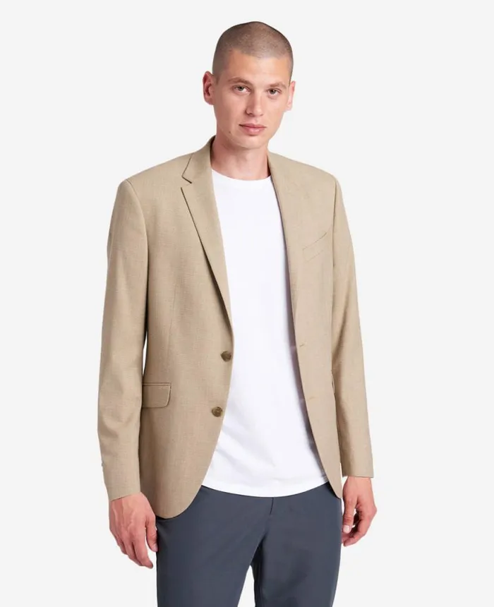 Jackets and Outerwear Men Kenneth Cole SlimFit Tan Mini Check Stretch TECHNICOLE Sport Coat Tan Jackets and Outerwear Men Kenneth Cole SlimFit Tan Mini Check Stretch TECHNICOLE Sport Coat Tan