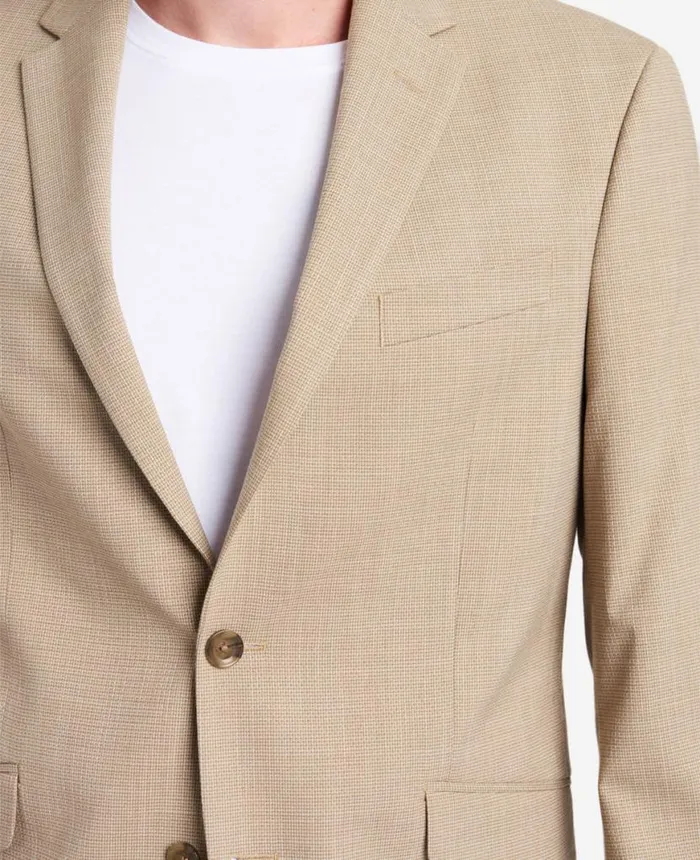 Jackets and Outerwear Men Kenneth Cole SlimFit Tan Mini Check Stretch TECHNICOLE Sport Coat Tan Jackets and Outerwear Men Kenneth Cole SlimFit Tan Mini Check Stretch TECHNICOLE Sport Coat Tan
