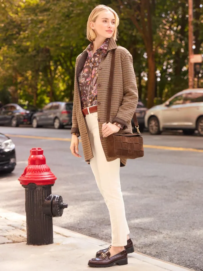 Jackets and Outerwear Women JMcLaughlin Frade Reversible Wool Coat In Houndstooth Tanbrowngreen Jackets and Outerwear Women JMcLaughlin Frade Reversible Wool Coat In Houndstooth Tanbrowngreen