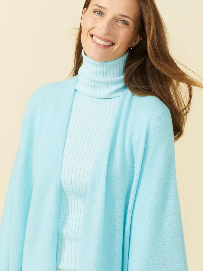 Jackets and Outerwear Women JMcLaughlin Julia Cashmere Wrap Aqua
