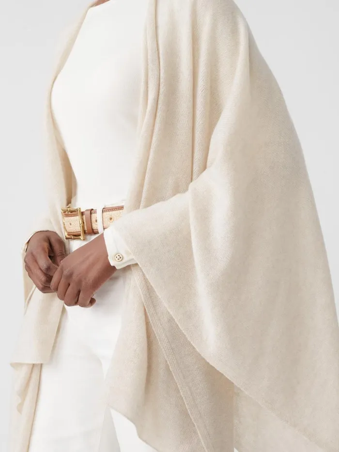 Jackets and Outerwear Women JMcLaughlin Julia Cashmere Wrap Oatmeal