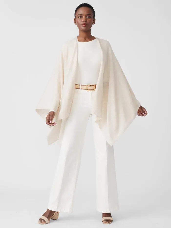 Jackets and Outerwear Women JMcLaughlin Julia Cashmere Wrap Oatmeal