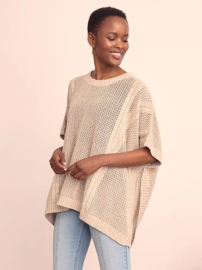 Jackets and Outerwear Women JMcLaughlin Katja Poncho Sandoff White Jackets and Outerwear Women JMcLaughlin Katja Poncho Sandoff White