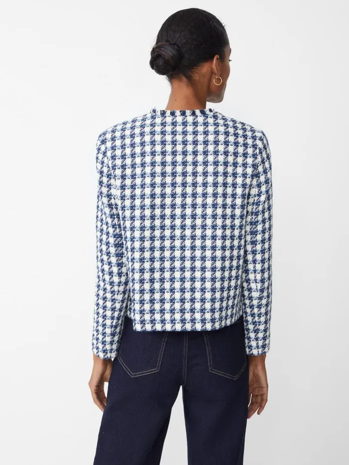 Jackets and Outerwear Women JMcLaughlin Martha Jacket In Houndstooth Whitenavylight Blue Jackets and Outerwear Women JMcLaughlin Martha Jacket In Houndstooth Whitenavylight Blue