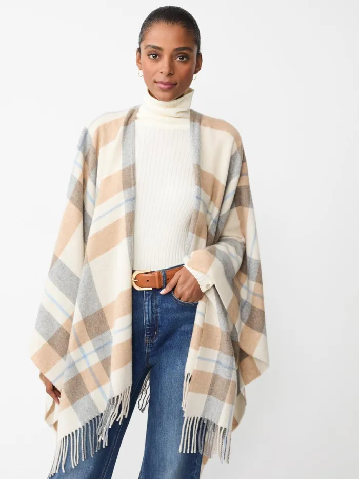 Jackets and Outerwear Women JMcLaughlin Polina Wrap In Plaid Creamgray