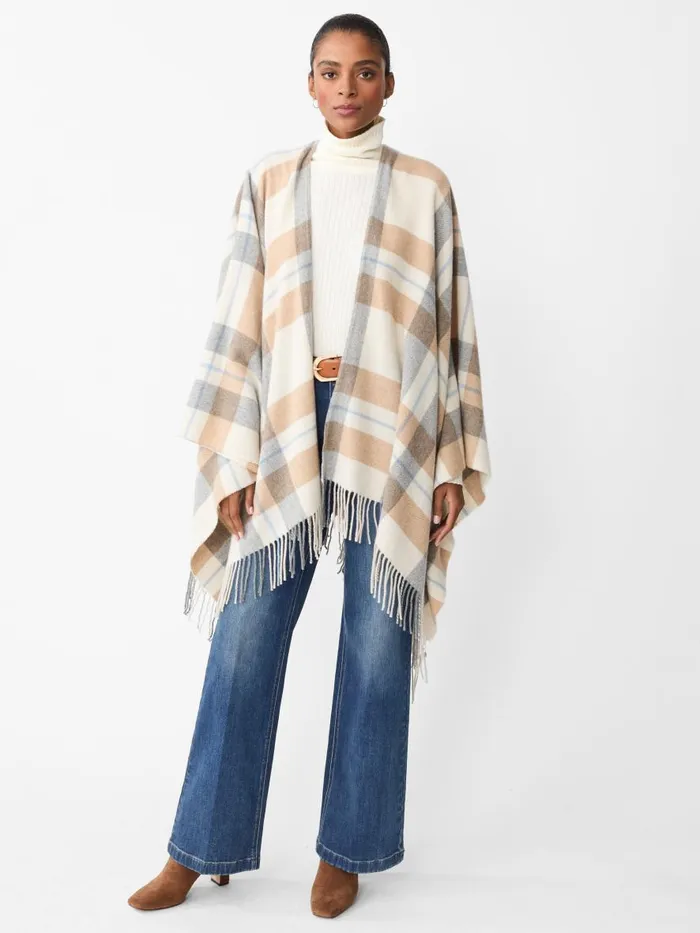 Jackets and Outerwear Women JMcLaughlin Polina Wrap In Plaid Creamgray Jackets and Outerwear Women JMcLaughlin Polina Wrap In Plaid Creamgray