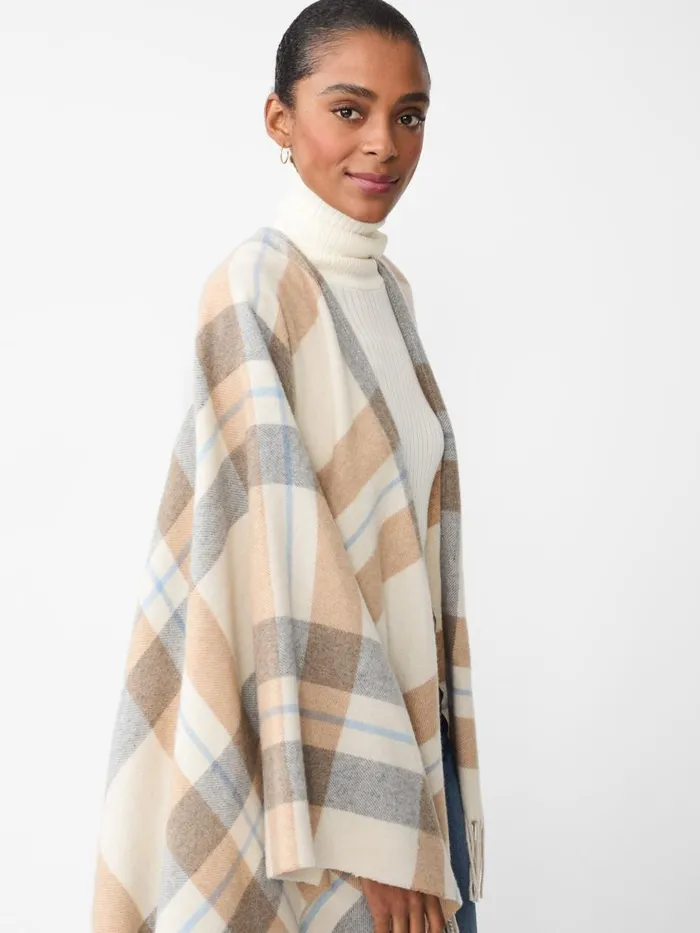 Jackets and Outerwear Women JMcLaughlin Polina Wrap In Plaid Creamgray Jackets and Outerwear Women JMcLaughlin Polina Wrap In Plaid Creamgray