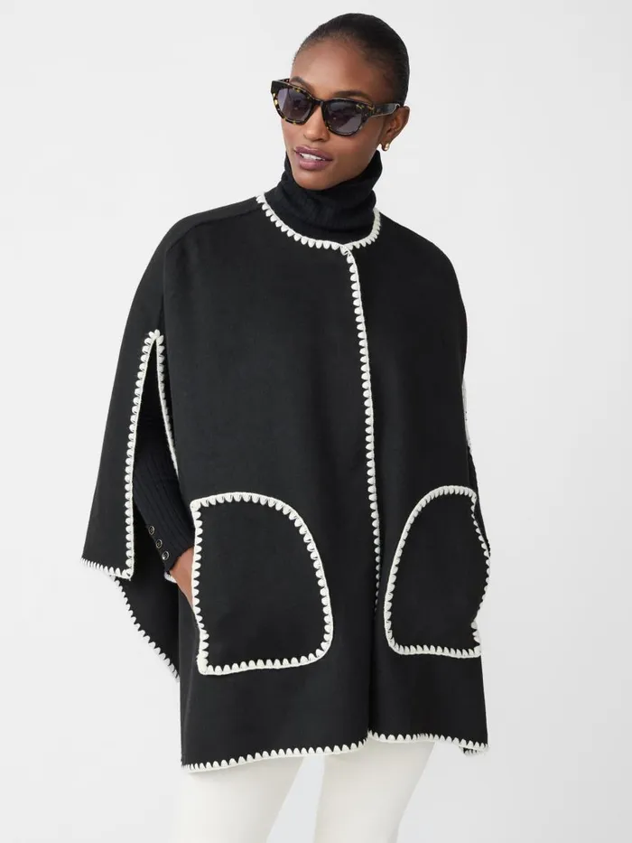 Jackets and Outerwear Women JMcLaughlin Sabrina Cape Black Jackets and Outerwear Women JMcLaughlin Sabrina Cape Black